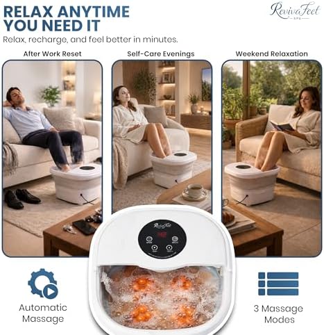Collapsible Foot Spa Electric Rotary Massage, Heated Foot Bath with Bubbles and Temperature Control. Foot Bath Soak Tub with Remote, 16 Motorized Shiatsu Massage Balls & 16 Salt Bombs - Image 5