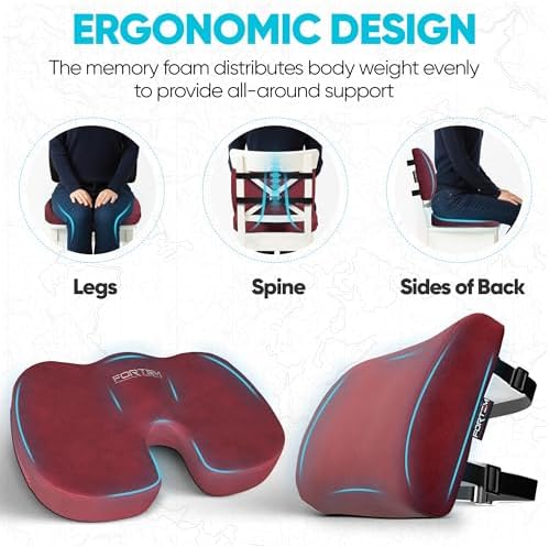 FORTEM Seat Cushion & Lumbar Support for Office Chair, Wheelchair, Car - Image 6