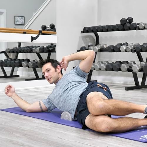 OPTP Silver AXIS Moderately Firm Foam Roller – Half-Round, Silver, 12" x 3" - Image 4
