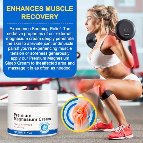 Magnesium Cream for Muscle & Joint Support – Nighttime Magnesium Lotion with Zechstein Magnesium, Moisturizing Body Cream, Fast Absorption, Apply to Arms, Legs & Feet – 90g - Image 5