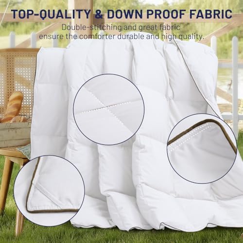 SNOWMAN Premium Cooling Down Comforter Twin Size, White Summer Down Blanket - Image 5