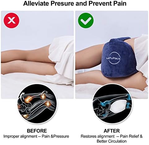 Knee Pillow for Side Sleepers - Relief from Sciatica Pain, Back/Leg Pain, Pregnancy, Hip and Joint Pain Memory Foam Leg Pillow + Free Sleep Mask and Ear Plugs - Image 3