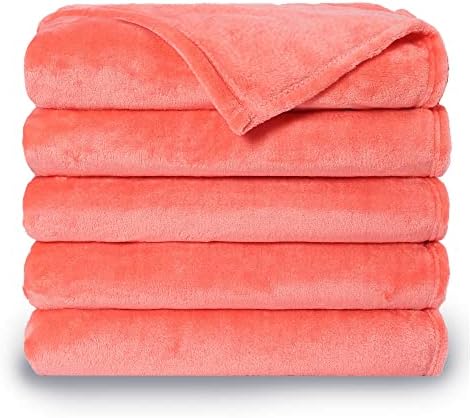 NANPIPER Fleece Blankets, Super Soft Flannel King Size Blanket for Bed, Luxury Cozy Microfiber Plush Fuzzy Blanket,Living Coral - Image 7