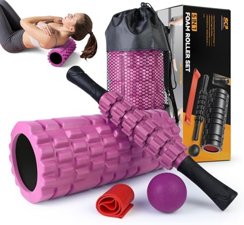 SUBCULTUREPICK 5 in 1 Foam Roller Set for Deep Tissue Muscle Massage by SUBCULTUREPICK