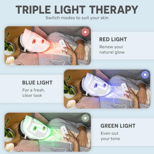LifePro Revitaglow Red Light Therapy Mask - Triple Chip LED Face Mask - Image 3