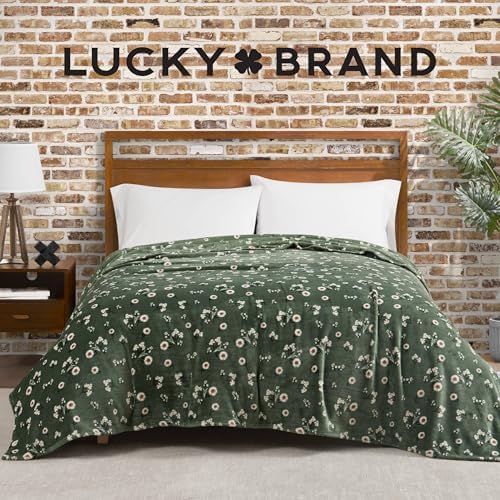 Lucky Brand Daisy Green Floral 66"X90" Cozy Plush Blanket - Premium Microfiber Throw for Luxurious Comfort and Style Twin/Twin XL Size - Image 5