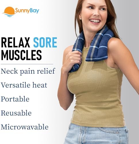 SunnyBay Microwavable Heating Pad, Neck and Shoulder Wrap, 26x4 inch, Ocean - Image 3