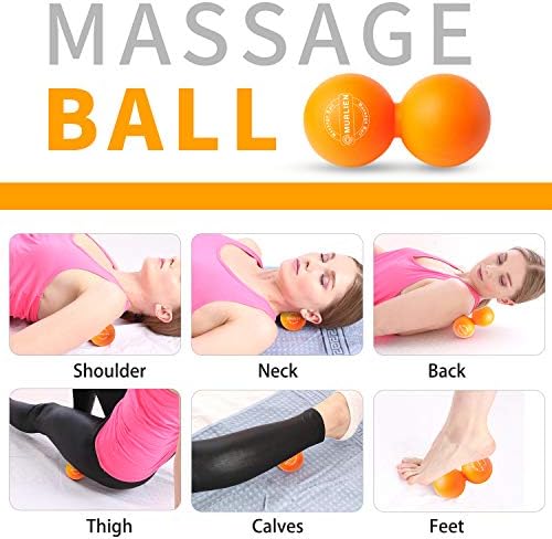 Peanut Massage Ball, Double Lacrosse Ball for Myofascial Release, Trigger Point Therapy, Muscle Relief, Acupoint Massage, Alleviating Neck, Shoulder, Back, Legs, or Muscle Tension - Orange - Image 3