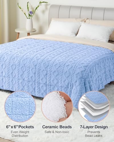 Ultra Soft Sherpa Weighted Blanket for Adults, 48"x72" 15lbs Heavy Blankets - Image 5