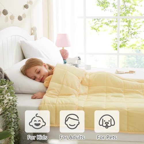 L'AGRATY Weighted Blanket - 40"x60" 10lbs Breathable Weighted Blanket Microfiber Material with Glass Beads - Image 5