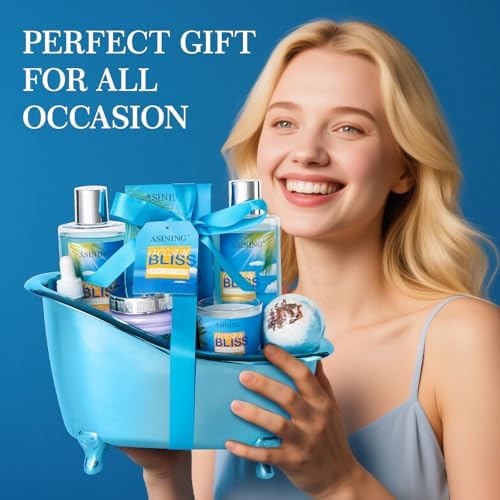 Gift Baskets for Women Spa Gift Baskets for Men Bath and Body Gift Set for Her, Ocean Bliss scents Lotion Spa Gifts for Women Bath Gift for Her or Him Body care gifts Home Spa Kit BathTub - Image 2
