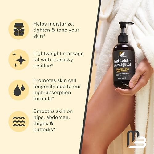 Firming Body Massage Oil with Collagen for Cellulite, 16 fl oz by M3 - Image 4