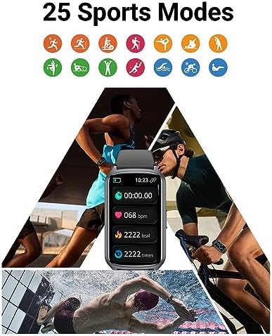 Amzhero Health Fitness Tracker with 24/7 Heart Rate, Blood Oxygen, Blood Pressure, Sleep Tracker, 5ATM Waterproof Activity Trackers with Step Tracker, Pedometer (S & L Bands Included) - Image 3