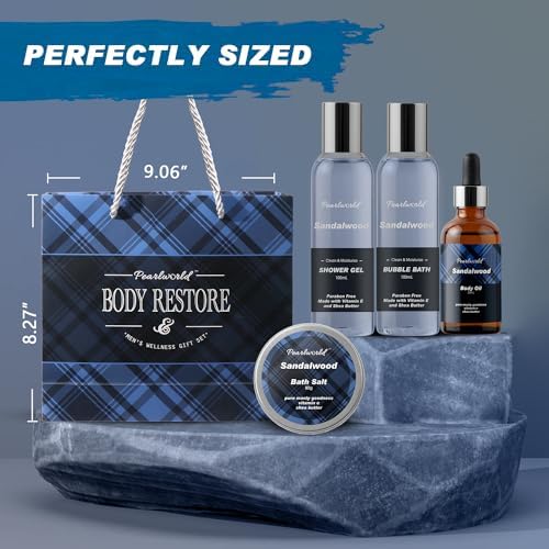PEARLWORLD Bath Set with Ocean Scented Spa Gifts for Men, Christmas Birthday Self Skin Care Set for Men, Spa Gift Baskets for Him, 12Pcs Men's Spa Kit Gifts for Bath Spa - Image 5