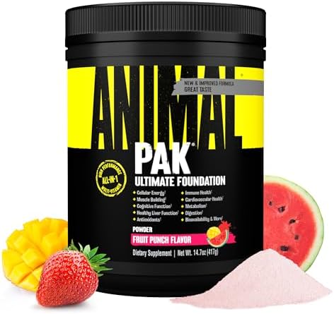 Animal Pak Multivitamin Powder All-in-1 Supplement | Fruit Punch 60 Serving by Animal