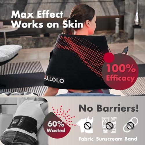 ALLOLO Red Light Therapy for Body, 3 in 1 LEDs Red Light Therapy Belt with Timer Remote Control, 660nm 850nm Infrared Light Therapy Pad for Body Waist Shoulder Knee, 32.7" x 15.7" Large Area - Image 5