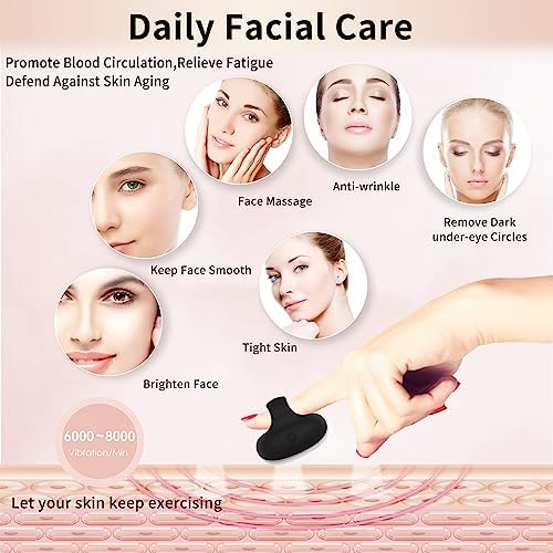Facial Mini Massage Ball, Handhold Portable Powerful Multifunctional Massage Tool, Quiet Waterproof USB Rechargeable Vibrating Travel Pocket Face Eye Finger Joint and Neck Jaw Massager - Black - Image 4