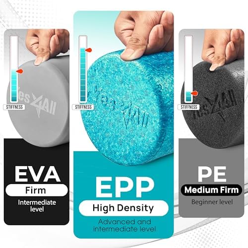 Yes4All High-Density EPP Round Back Roller Foam, Exercise Foam Roller for Yoga, & Pilates, Multiple Sizes and Colours, Turquoise - 18 inches - Image 5