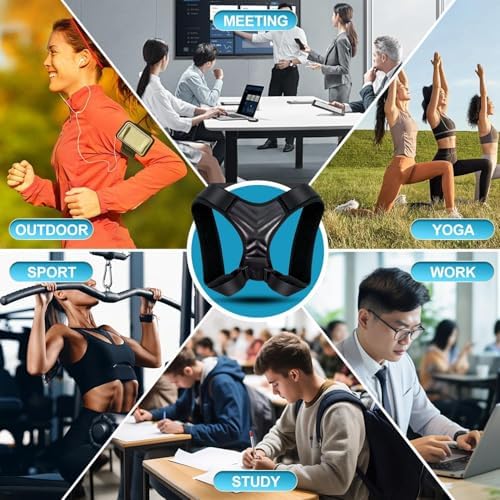 Posture Corrector for Men and Women, Adjustable Back Brace, Comfortable & Breathable Clavicle Straightener, Providing Pain Relief from Bad Posture, Waist, Neck, Back Pain (Medium) - Image 4