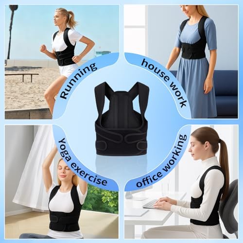 Posture Corrector for Women and Men Back Pain Relief,Full Back Brace Support for Office Desk Workers, Posture Brace for Upper and Lower Back Pain Relief, Small(Waist 24-29Inches) - Image 6