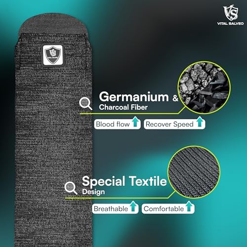 Vital Salveo Germanium Elastic Breathable Calf Wrap – Adjustable Support for Alleviating Muscle Strain and Stiffness – Daily Wear, Sports Support (1 PC)/4"* 61" - Image 4