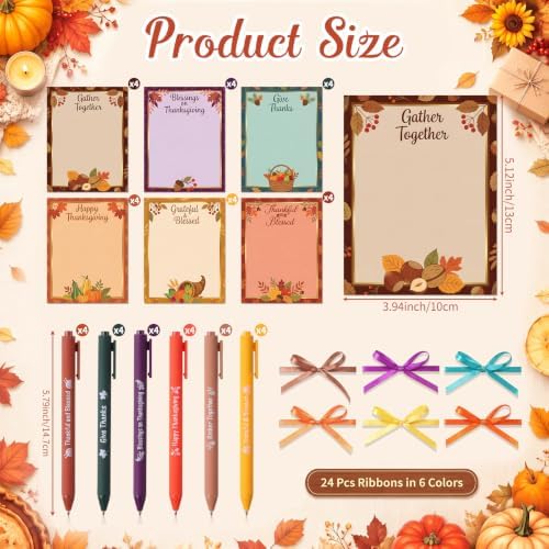Pajean 72 Pcs Fall Notepad and Pen Set with Ribbon Gifts - Image 2