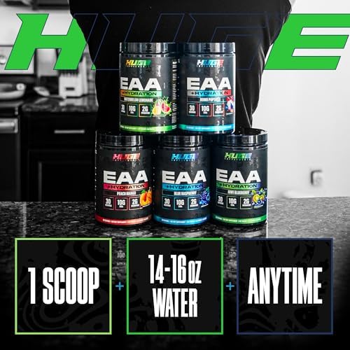 Huge EAA + Hydration, Essential Amino Acids Powder, EAAs & BCAAs, Intra & Post Workout Recovery Powder, Muscle Growth, Recovery & Performance, 10g EAAs & Electrolytes, Kiwi Blueberry, 30 Servings - Image 3
