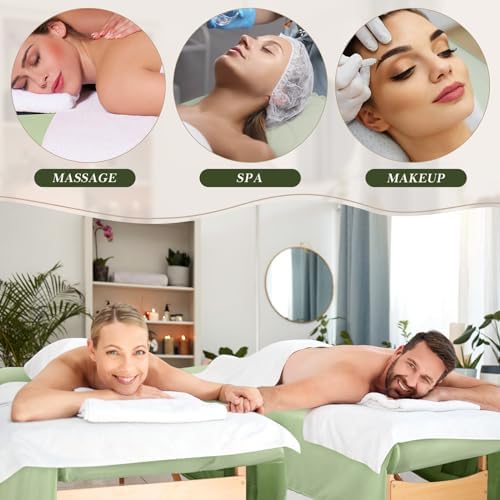 Mixweer 9 Pcs 3 Set Microfiber Massage Table Sheets Set Bulk Includes Flat Sheet, Fitted Sheet with Pocket, Face Rest Cover(Green) - Image 6