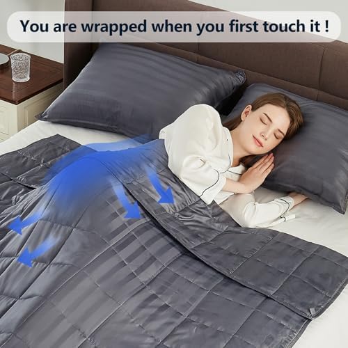 Weighted Blanket Queen/King Size (80"x87" 22lbs),Ultra Soft and Cozy Cooling Weighted Blanket for Adult,Heavy Blanket with Machine Washable Soft Blanket, Stripe Grey - Image 3