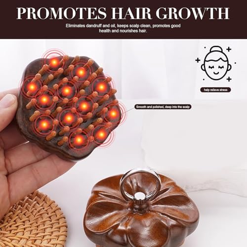 Wooden Scalp Massager for Hair Growth Support, Bamboo Scalp Massager Brush for Head Relaxation, Scalp Stimulation & Hair Oil Distribution, Natural Wooden Massager for Face and Body Care - Image 6