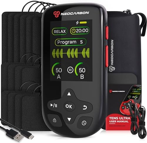 NEOCARBON TENS Unit Muscle Stimulator Ultra for Pain Relief, Black by Neocarbon