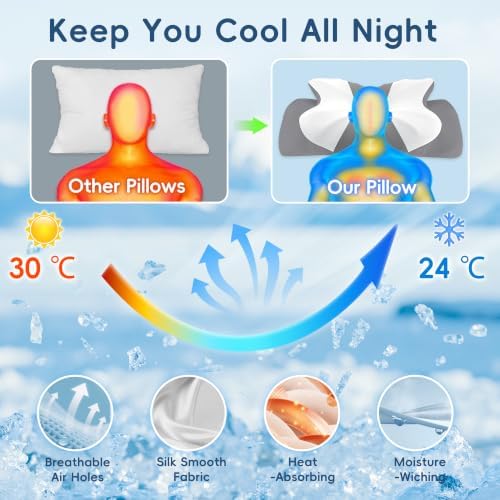Cervical Neck Pillow for Pain Relief, Ergonomic Contour Memory Foam Pillow - Image 6