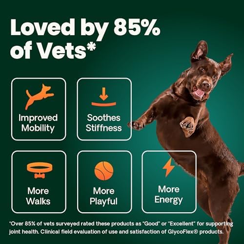 VetriScience Extra Strength Healthy Hip & Joint Chews, GlycoFlex Glucosamine and Green-Lipped Mussel Joint Support Supplement for Dogs, Chicken, 60 Count (Pack of 2) - Image 6