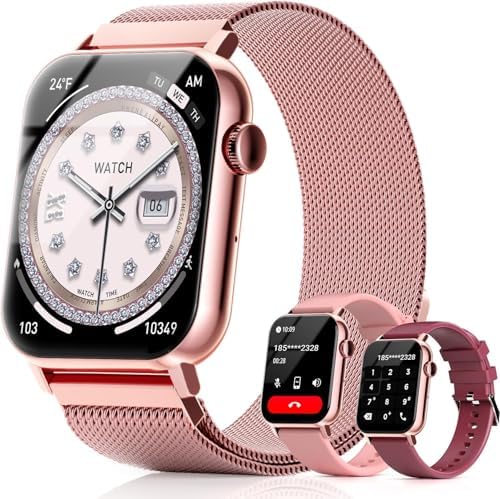 Smart Watches for Women - 1.83'' HD 2026 Fitness Tracker with Answer and Make Calls with Heart Rate Sleep SpO2 Monitor 120+ Sport Modes and IP68 Waterproof with Compatible iPhone and Android (Pink) by Trendia