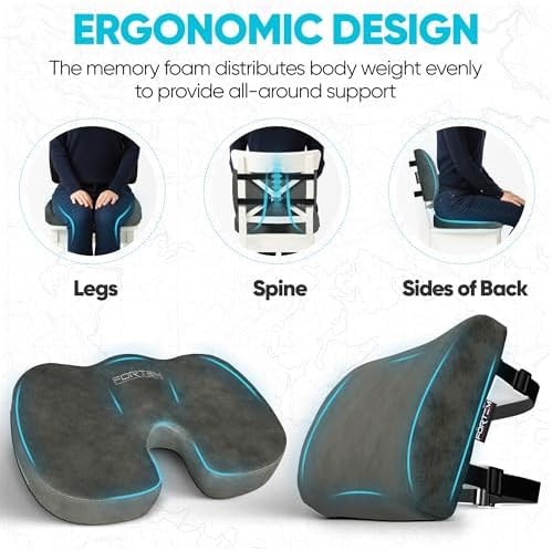 FORTEM Seat Cushion & Lumbar Support for Office Chair, Wheelchair, Car - Image 6