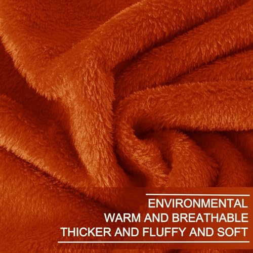 Fleece Blankets for All Season - Premium Lightweight Anti-Static Throw for Twin/Twin XL Size Bed Extra Long Soft Brush Fabric Warm Sofa Thermal Blanket 66" x 90"(Orange) - Image 5