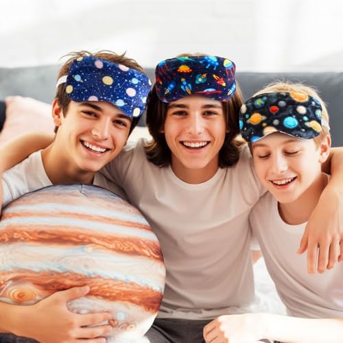 Cuffbow 6 Pack Fuzzy Sleep Masks Plush Eye Mask,Astronaut,Blue - Image 6