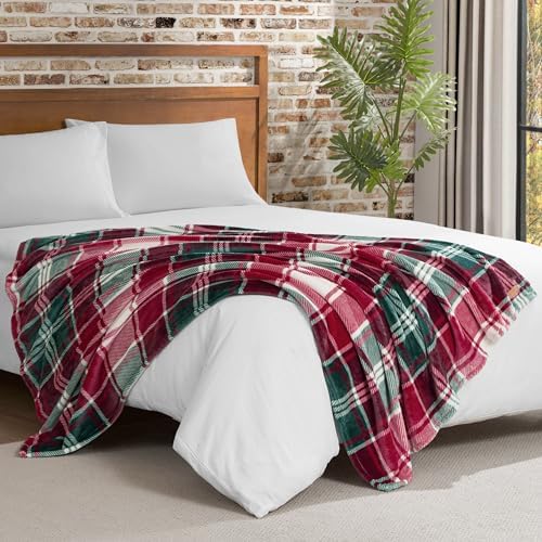 Lucky Brand Plush Winter Red Plaid 50"x70" Soft Throw Blanket - Luxurious Microfiber Plush Blanket for Ultimate Comfort and Cozy Warmth - Image 4