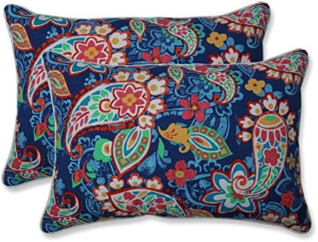 Pillow Perfect Paisley Indoor/Outdoor Accent Throw Pillow, Plush Fill, Weather, and Fade Resistant, Large Lumbar - 16.5" x 24.5", Blue/Green Party, 2 Count - Image 2