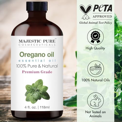 Majestic Pure Essential Oil with Glass Dropper - 100% Pure and Natural - Essential Oils for Diffuser, Aromatherapy, Soap and Candle Making, Oregano Essential Oil, Oregano Oil, 4 Fl Oz - Image 2