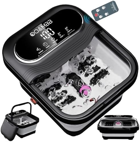 OOAMBB Collapsible Foot Spa with Heat, Bubble, Temp Control, Black by OOAMBB