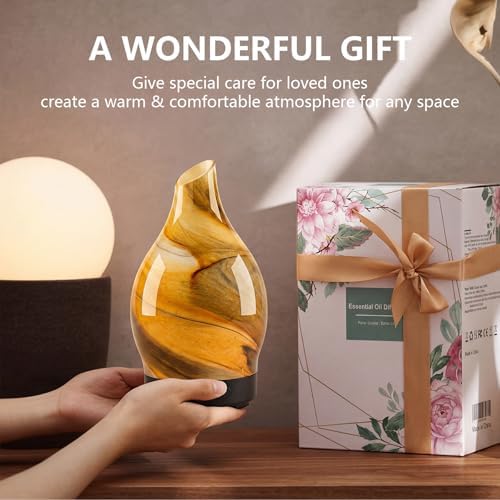Aromatherapy Diffuser Essential Oil Diffuser - Glass Diffuser Ultrasonic Aroma Diffuser 150ml Scented Oil Diffuser with Auto-Off Protection & 7 Colors Night Light for Home Office Decor&Gift - Image 6