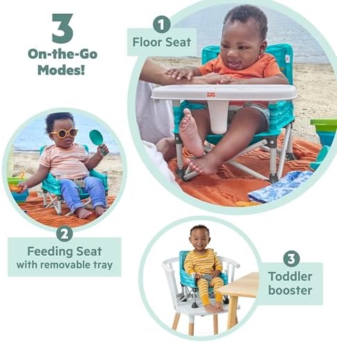 Bright Starts Disney Finding Nemo Pop 'N Sit Portable Booster, Indoor/Outdoor Use, Floor Seat with Feeding Tray, 6 Mos - 3 Yrs - Image 3