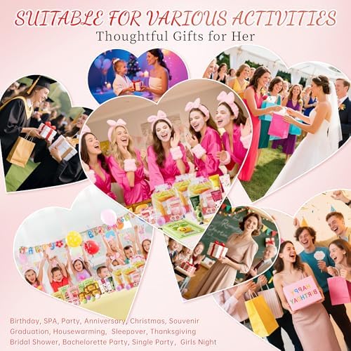 35 Pcs Spa Party Supplies for 5 – Spa Gifts for Women, Girls & Kids | Spa Set with Eye & Face Masks, Lip Balm, Hand Cream, Bath Bombs, Towels & Gift Bags | Spa Kit for Birthdays, Sleepovers, Spa Days - Image 3