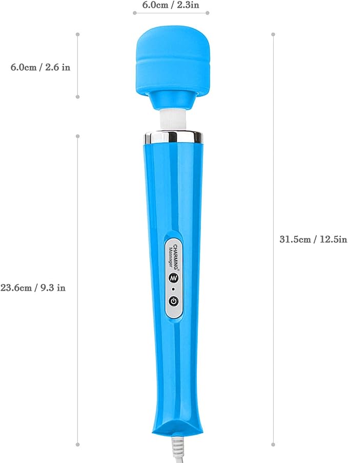CHARMING Wired Powerful Handheld Back Massager with Strong Personal Therapy Vibration Massager for Sports Recovery, Muscle Aches, Whole Body Pain (Blue) - Image 2