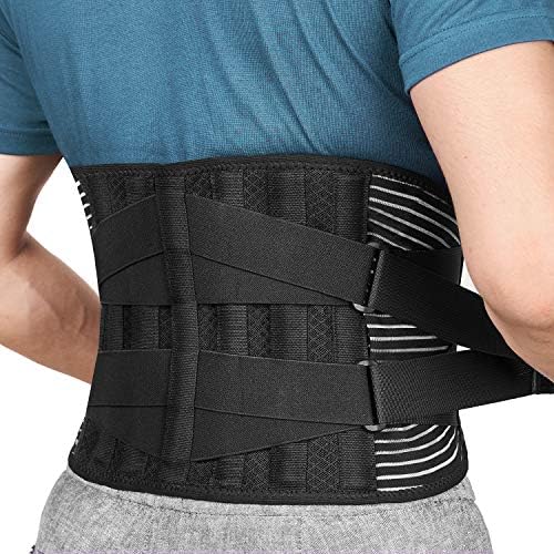 Freetoo Back Braces for Lower Back Pain Relief with 6 Stays, Breathable Back Support Belt for Men/Women for work, Anti-skid lumbar support belt with 16-hole Mesh for sciatica,plus size(XXL) by FREETOO