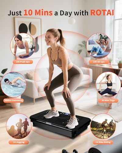 ROTAI Vibration Plate Exercise Machine for Lymphatic Drainage Massager & Weight Loss, 400 lbs Capacity Whole Body Vibrating Shake Plate Workout for Women and Men - Image 2