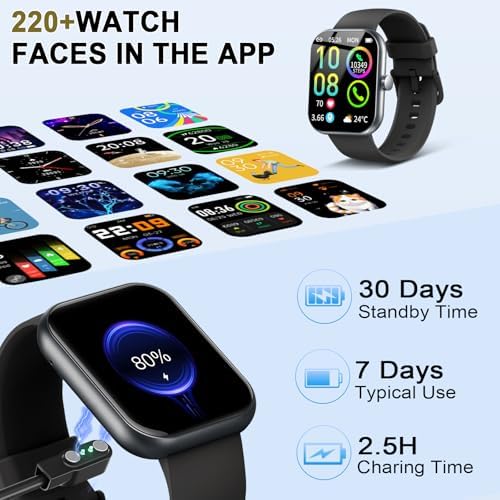 Jugeman Smart Watch for Men Women, 1.96" HD Smartatch(Answer/Make Calls), 113+ Sport Modes, Activity Fitness Tracker with Heart Rate/Sleep Monitor/Pedometer/Calories, IP68 Waterproof for Android iOS - Image 5