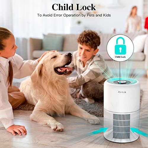 AIRTOK HEPA Air Purifier for Bedroom Home with Fragrance Sponges | 4-In-1 H13 True HEPA Air Filter for Smoke Dust Pollen Pet Dander Odors,99.97% Removal to 0.1 Microns | Ozone-Free, Night Light - Image 6
