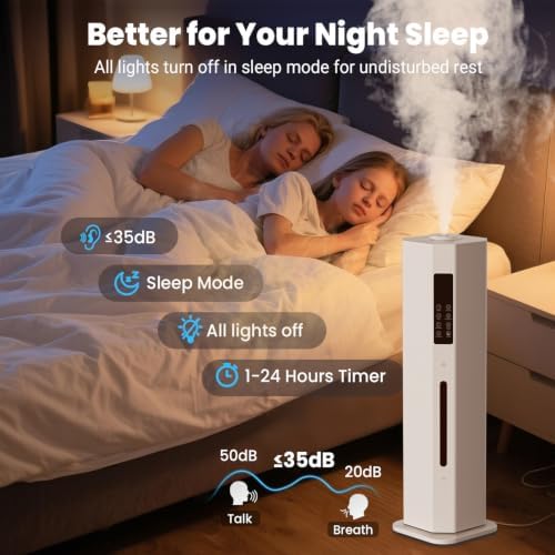 Home Humidifier for Large Room, 2.38Gal Top Fill Cool Mist,500ft² - Image 3